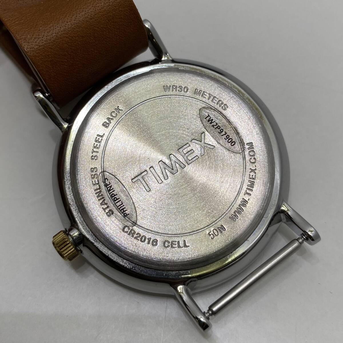 【中古】TIMEX タイメックス フェアフィールド 41mm tx-tw2p97900 ブラック/ブラウン/レザー 1円～_画像4