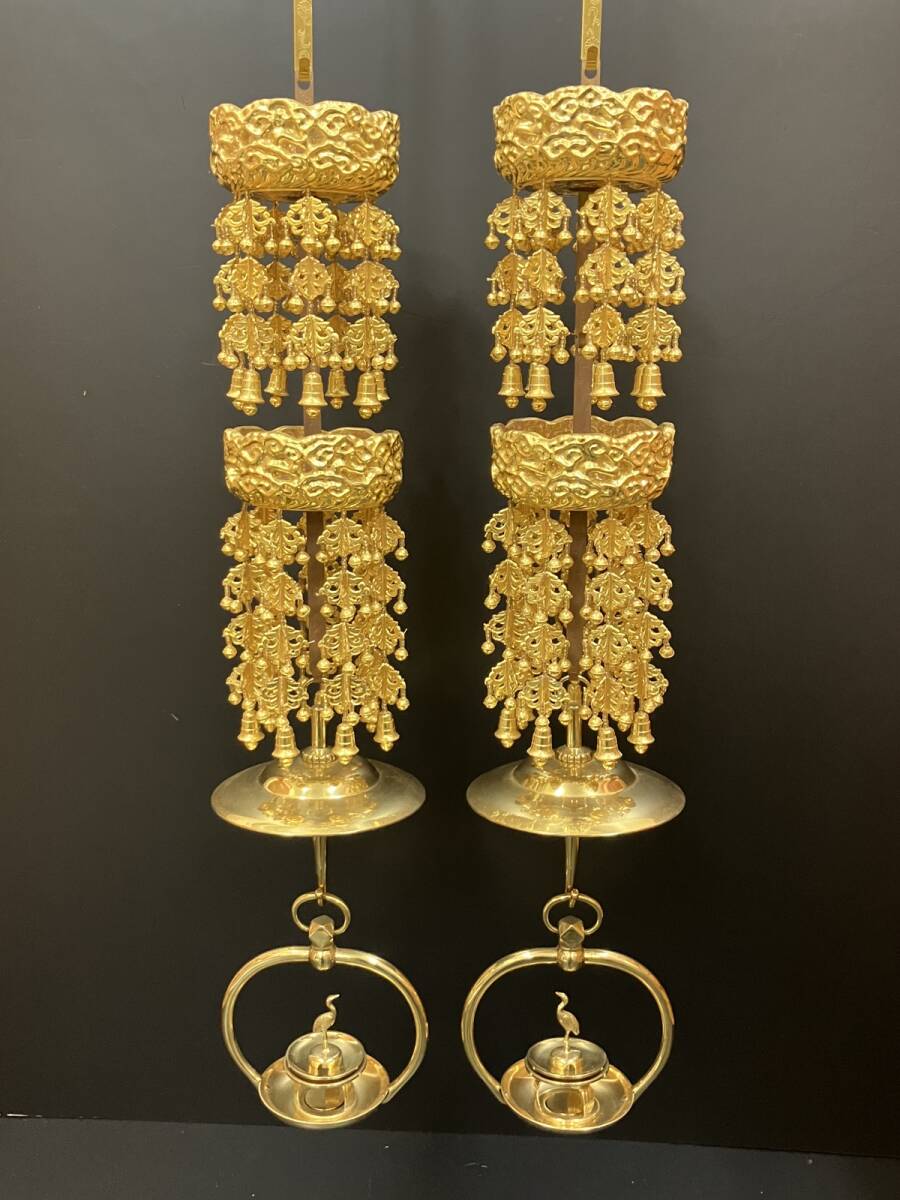 ◇【寺院仏具・仏教美術】本金箔・二重りん灯ようらく・7段下がり ◇【寺院仏具・仏教美術】本金箔・二重りん灯ようらく・7段下がり