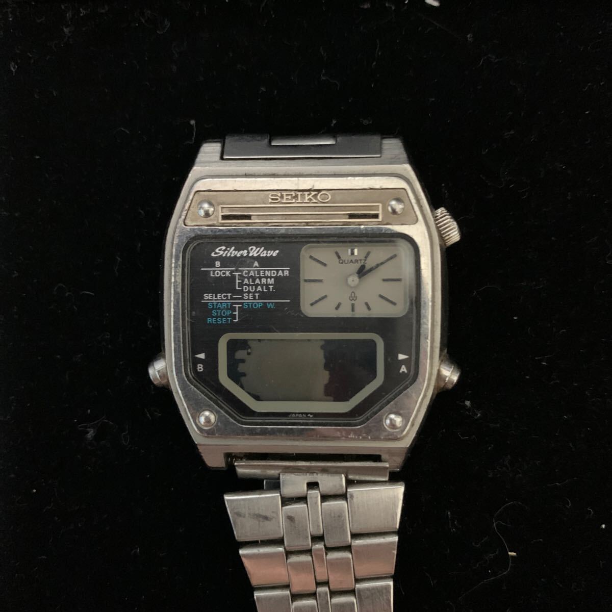 SEIKO セイコー 腕時計 クォーツ デジタル デジアナ Silverwave シルバーウェーブ H239-5040 不動_画像1