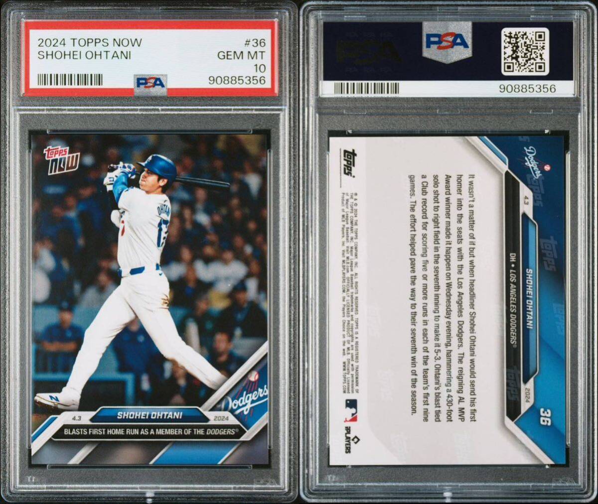 【PSA10】Topps Now 大谷翔平 2024 Dodgers #36 Shohei Ohtani Los Angeles 56_画像3