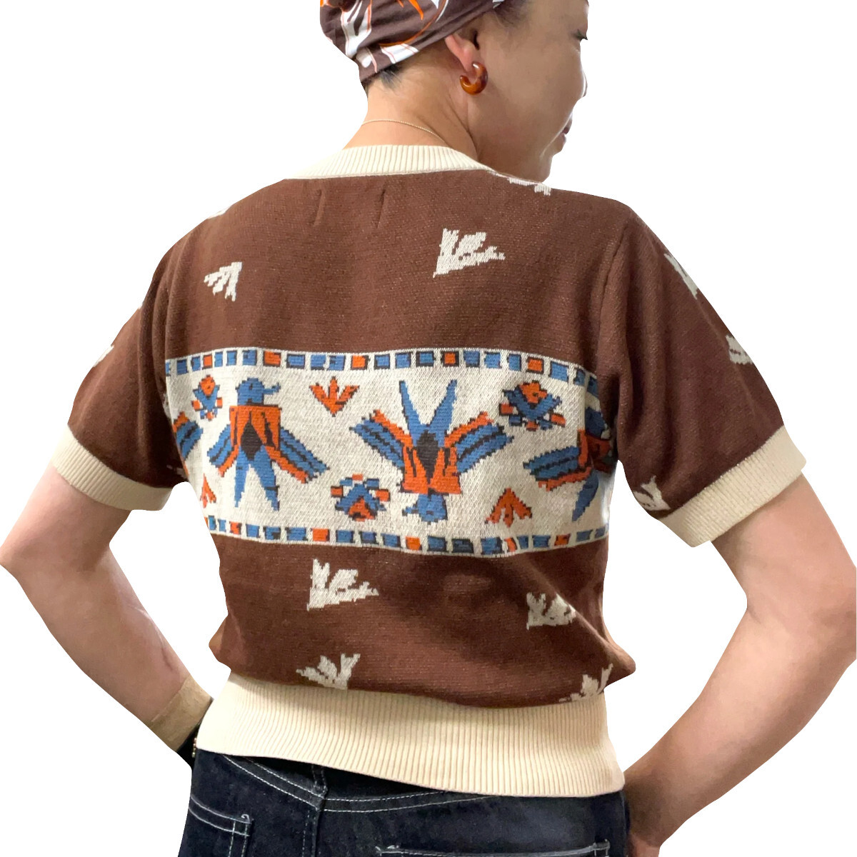 ニット サマーニット 半袖 メンズ ブランド ロカビリーファッション Summer Knit Thunderbird サイズM_画像5