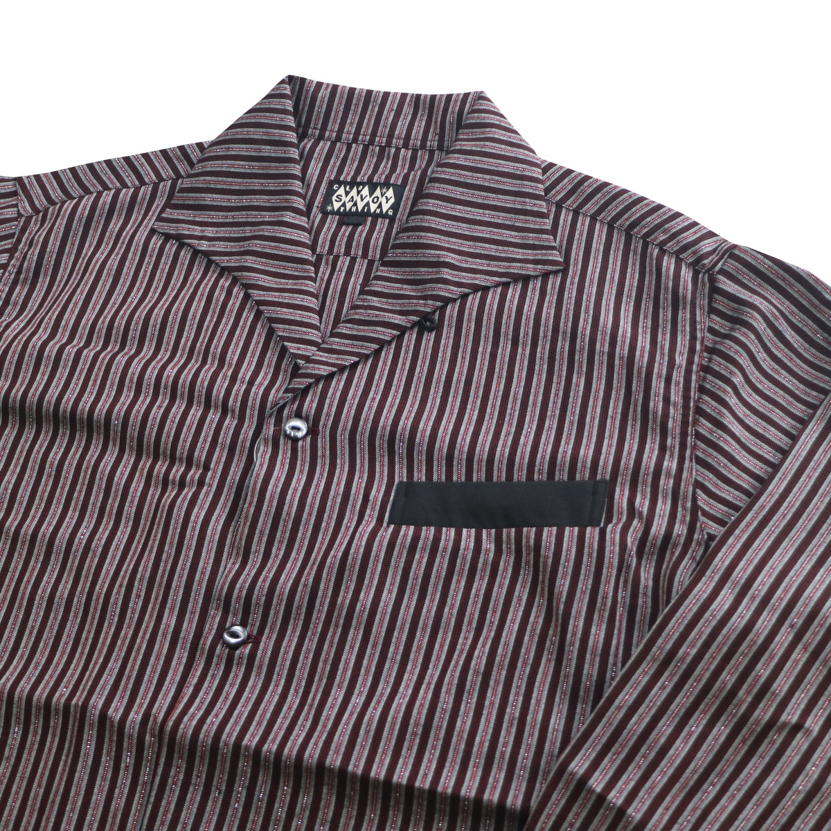 シャツ 長袖 メンズ ロカビリーファッション Lame Stripe Italian Shirts サイズL ブランド SAVOY CLOTHING_画像4