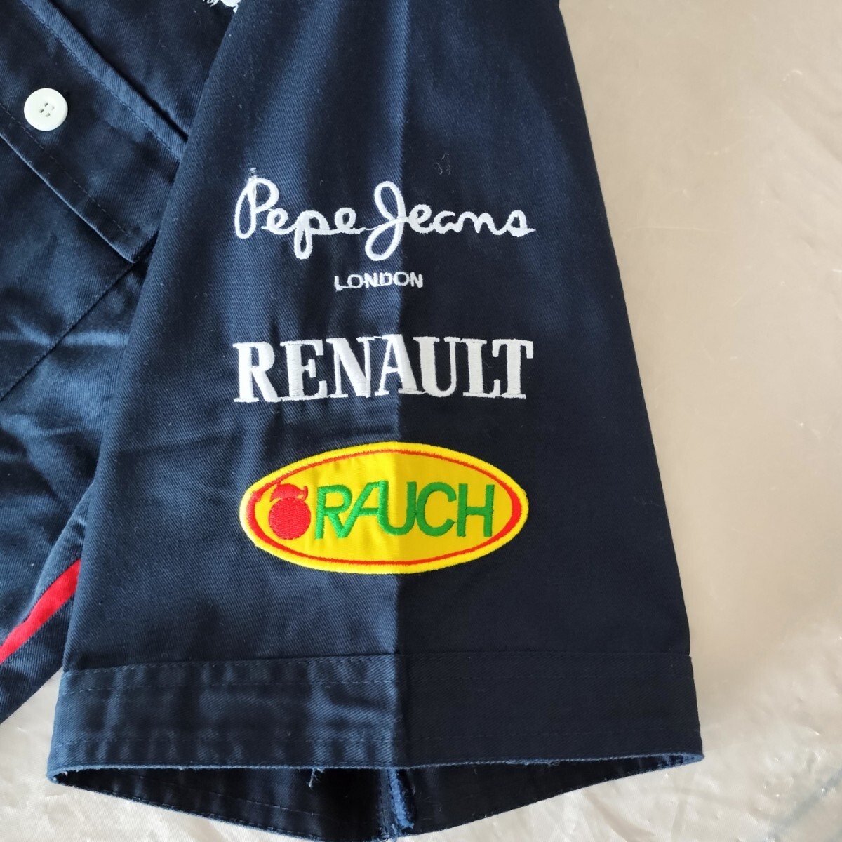 RedBull レッドブル ザウバー ペトロナス F1チーム ピットシャツ クルーシャツ メカニックシャツ pepejeans INFINITI Lサイズ ネイビーの画像6