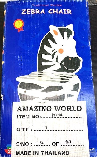 * 72175 child chair Zebra chair -The Toy Warkshop W32xD30xH64.5xSH27cm unused *