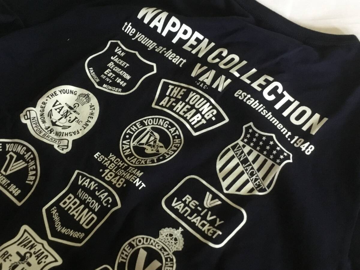 送料無料！サマーアイビー！VAN JAC ヴァンヂャケット ヘンリーネックTシャツ ワッペンコレクション！VAN JACKET INC._画像1