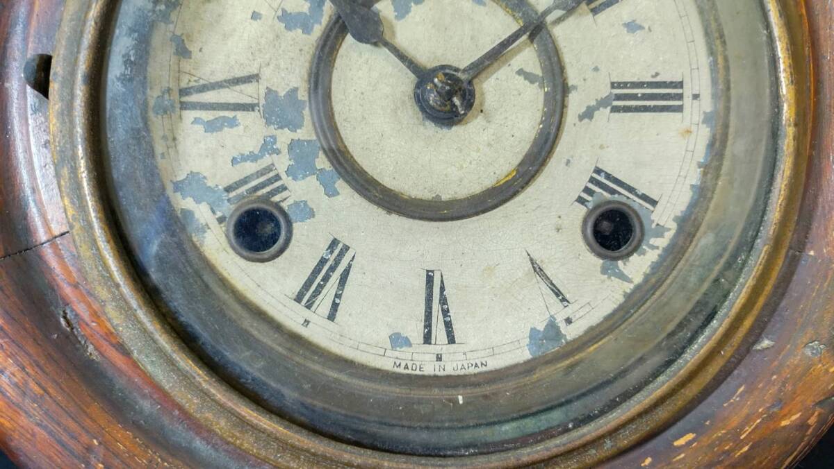 吉海M208 名古屋商事 時計 ゼンマイ式 振り子時計 柱時計 掛け時計 戦前 アンティーク _画像4