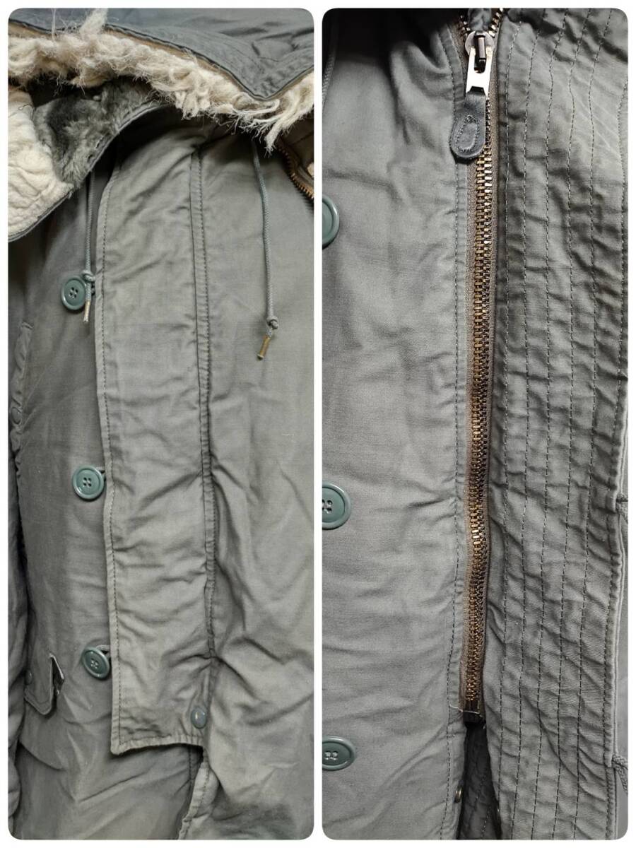 吉海M78 米軍放出品 アメリカ軍 フライトジャケット PARKA EXTREME COLD WEATHER TYPE N-3B ラージサイズ 本物_画像7