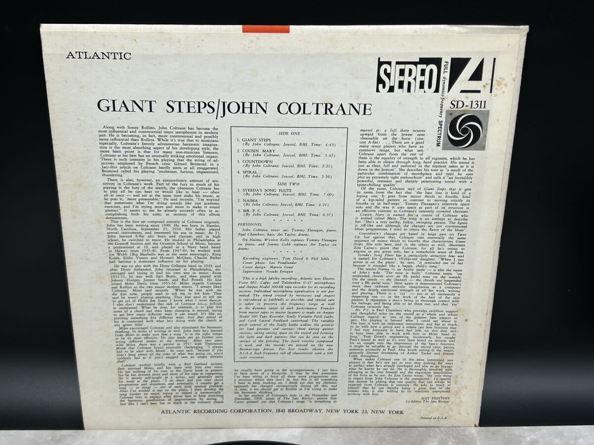 ２５４１ レコード ＬＰ John Coltrane(ジョン・コルトレーン)「Giant Steps」LP（12インチ）/Atlantic(SD-1311)/Jazzの画像5