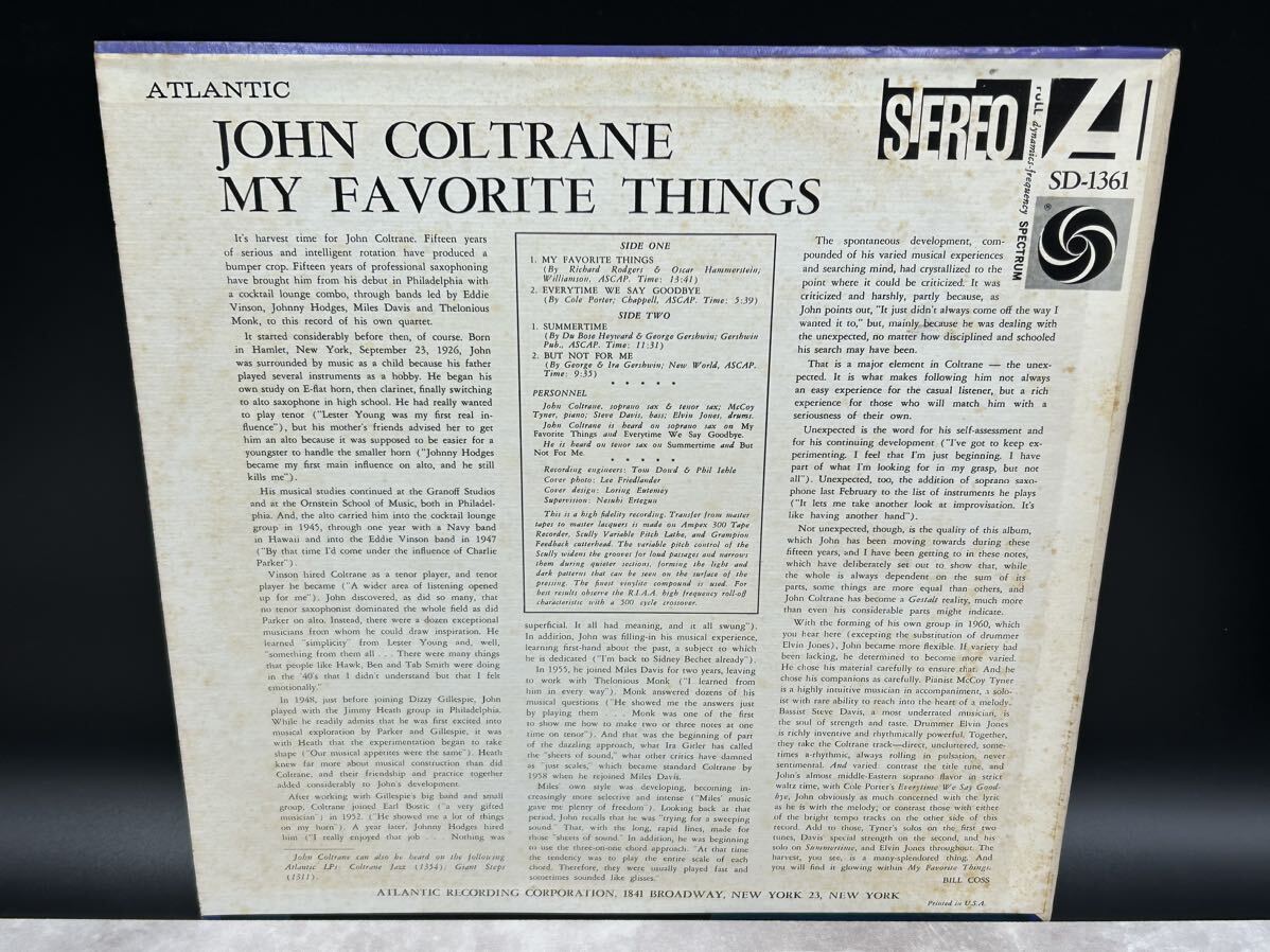 ２５５１ レコード John Coltrane(ジョン・コルトレーン)「My Favorite Things」LP（12インチ）/Atlantic(SD-1361)/ジャズの画像5