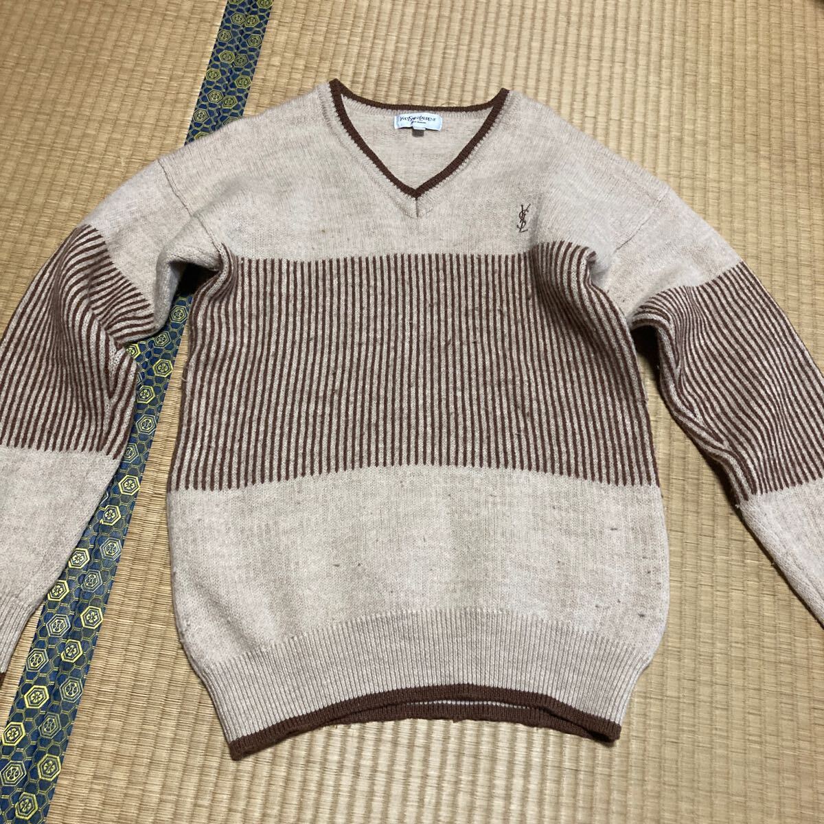 YVES SAINT LAURENT knitted * sweater men's Yves Saint-Laurent used old clothes 