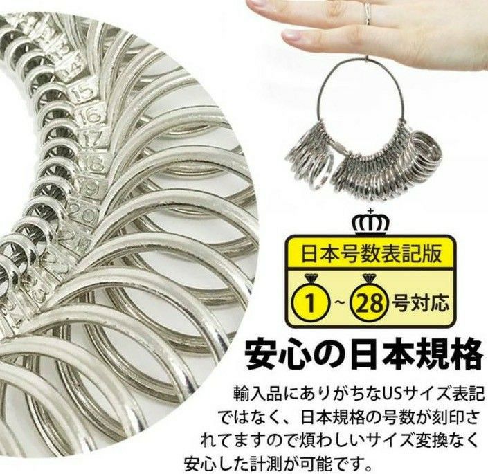 指輪 リング 指輪計測 リングゲージ 日本標準規格 ゲージ　リングサイズ　日本規格　１～２８号対応　便利アイテム