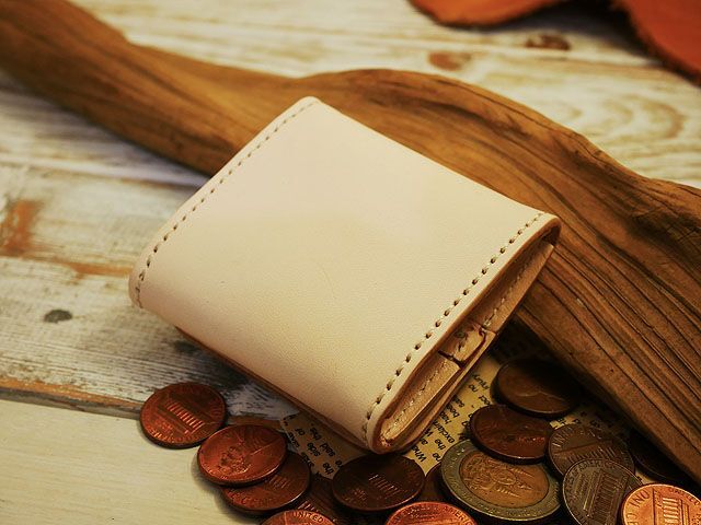  using ..!!BOX type leather coin case Indian Conti . hand made Himeji leather cow book@ cow leather unbleached cloth nme tongue 