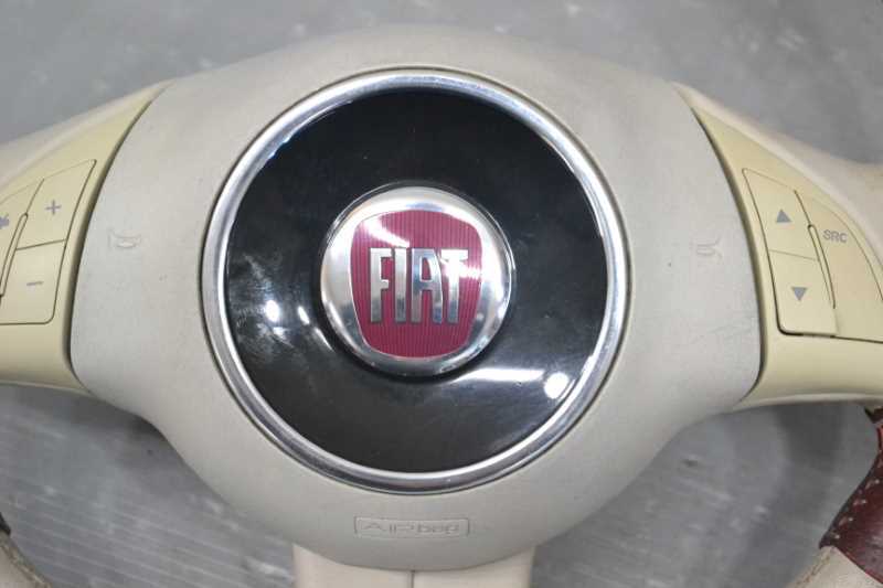  Fiat 500 (31212) original damage less installation OK steering wheel steering wheel leather k082081