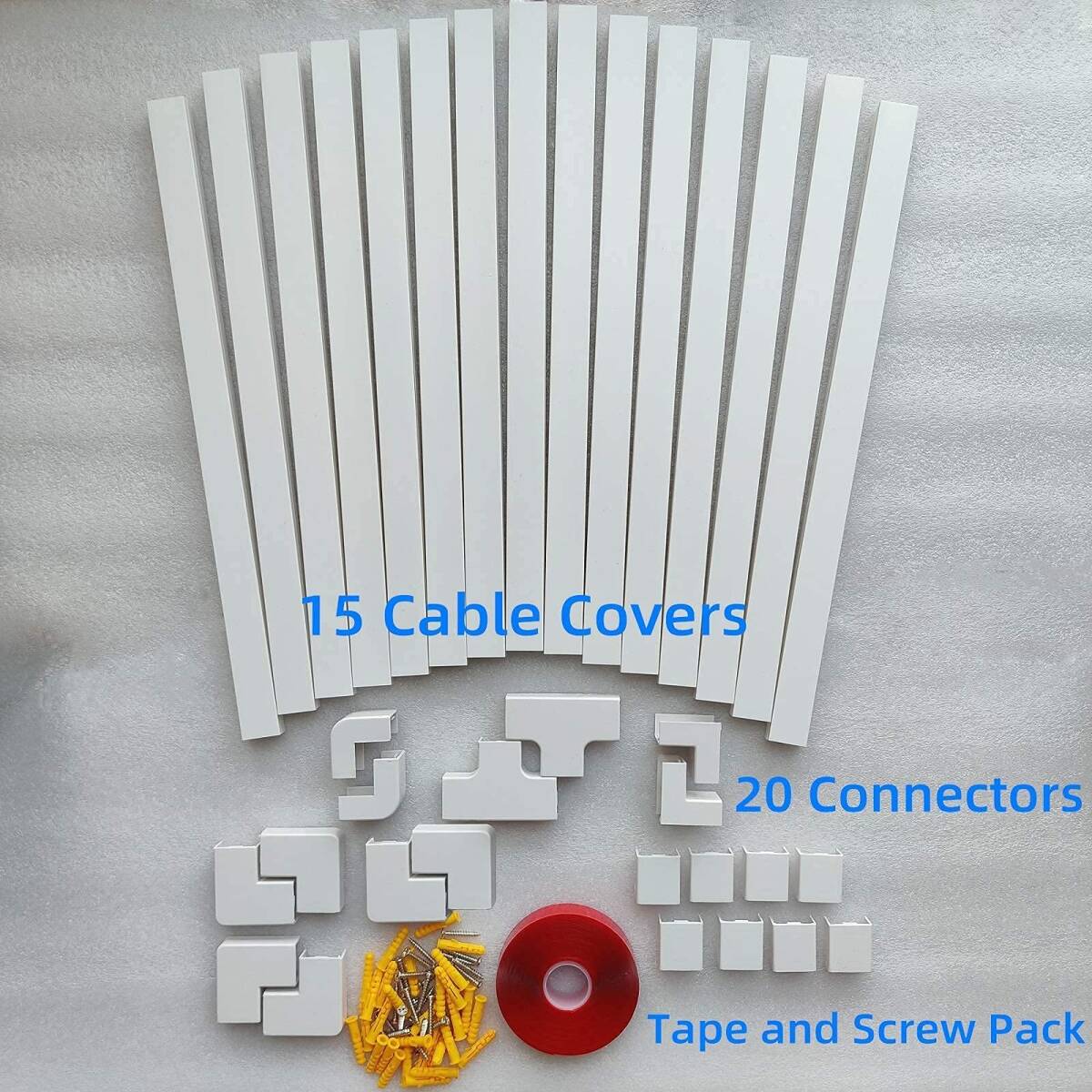 　ホワイト電線ケーブルカバーセット 見せる収納 配線隠しに最適