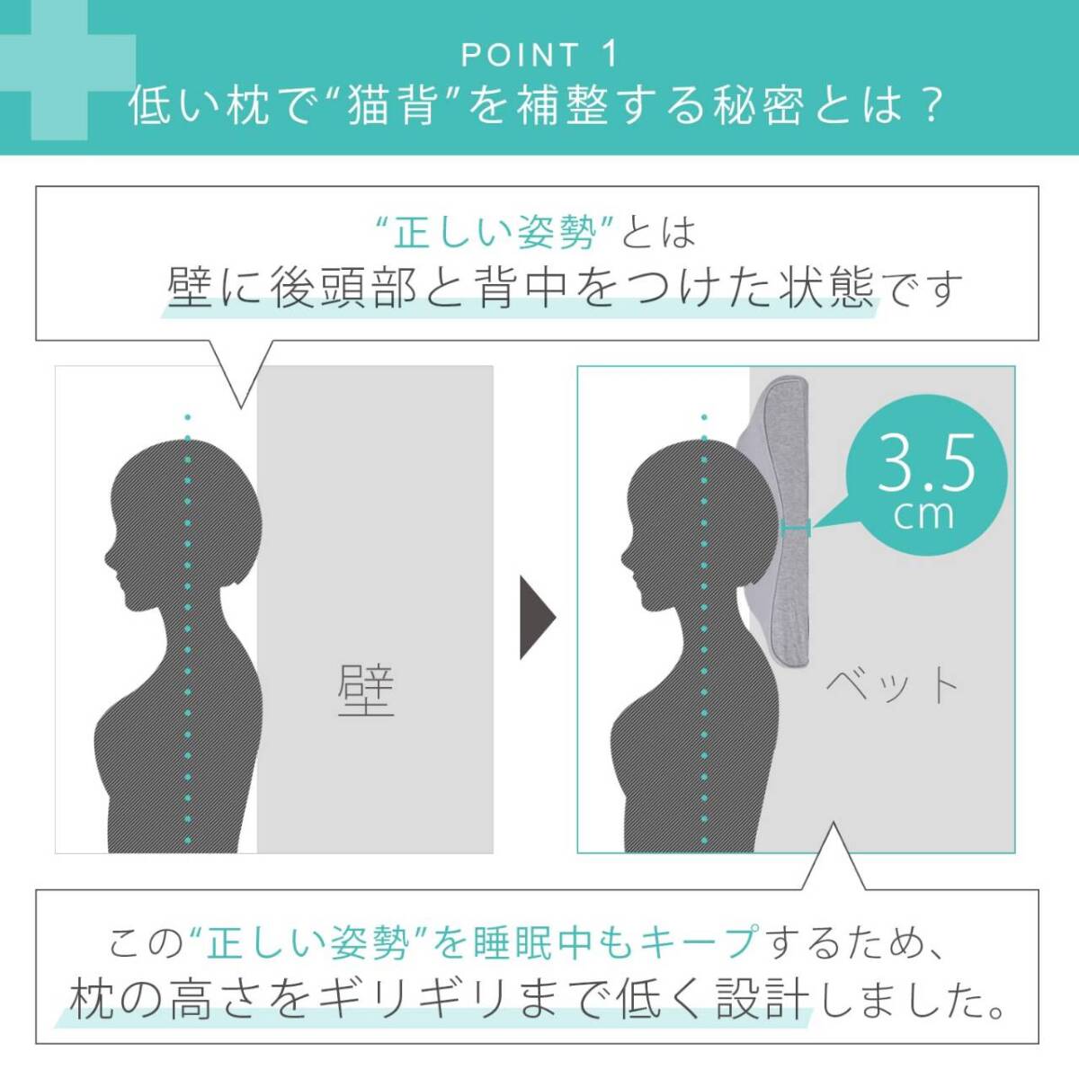 猫背改善 低反発まくら 姿勢補正 ゆったりサイズ