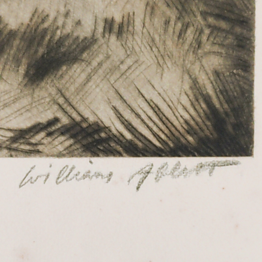 【真作】ウィリアム・アブレット銅版画『The Blue Parasol』サイン入 1926 William Ablett の画像3