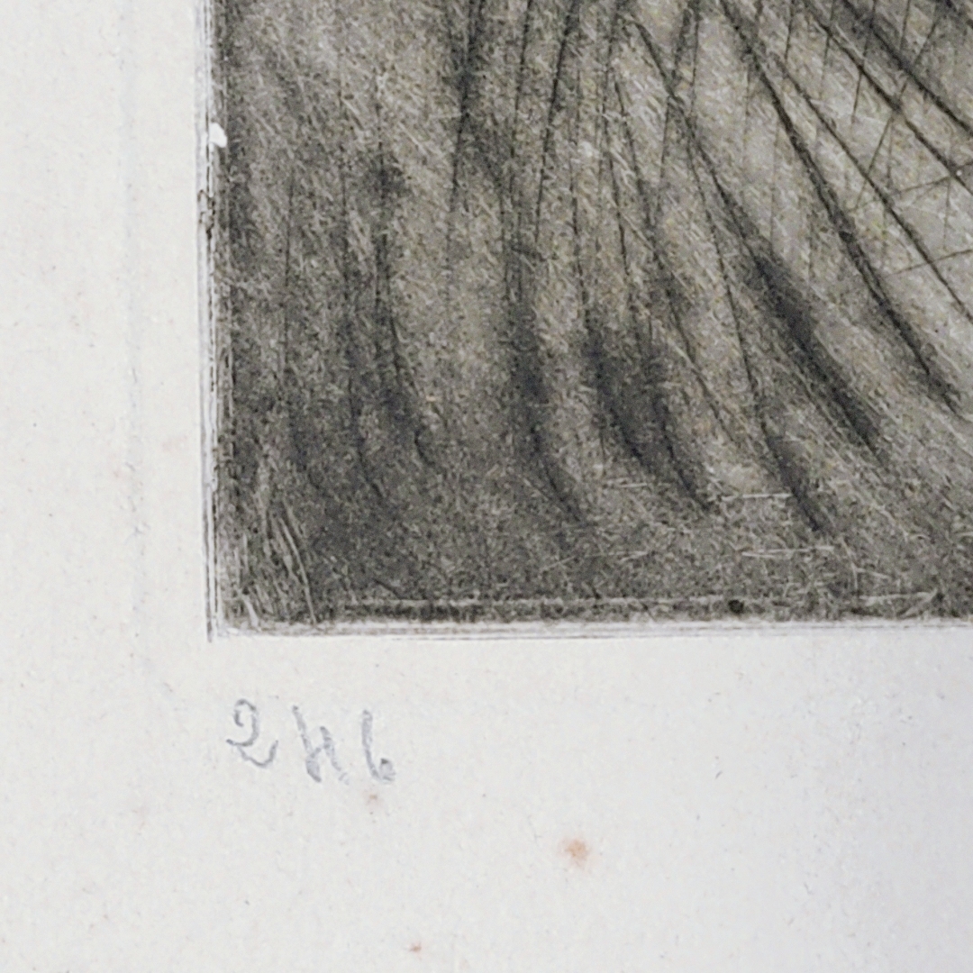 [ genuine work ] William *a Brett copperplate engraving [The Blue Parasol] autograph go in 1926 William Ablett