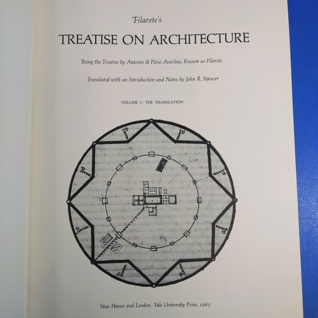 [ Anne tonio* filler re-te строительство теория 2 шт .1965 Filarete\'s Treatise on Architecture Vol.1,2]