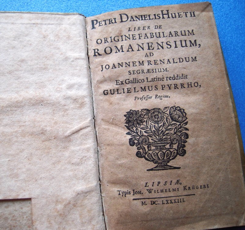 「17世紀本！ラテン語版 ピエール・ダニエル・ユエ『ロマン起源論 Liber de origine fabularum romanensium』1683」_画像1