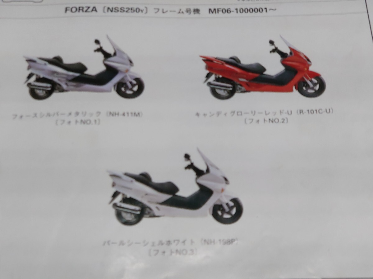  Forza Forza MF06 Honda service manual parts list 