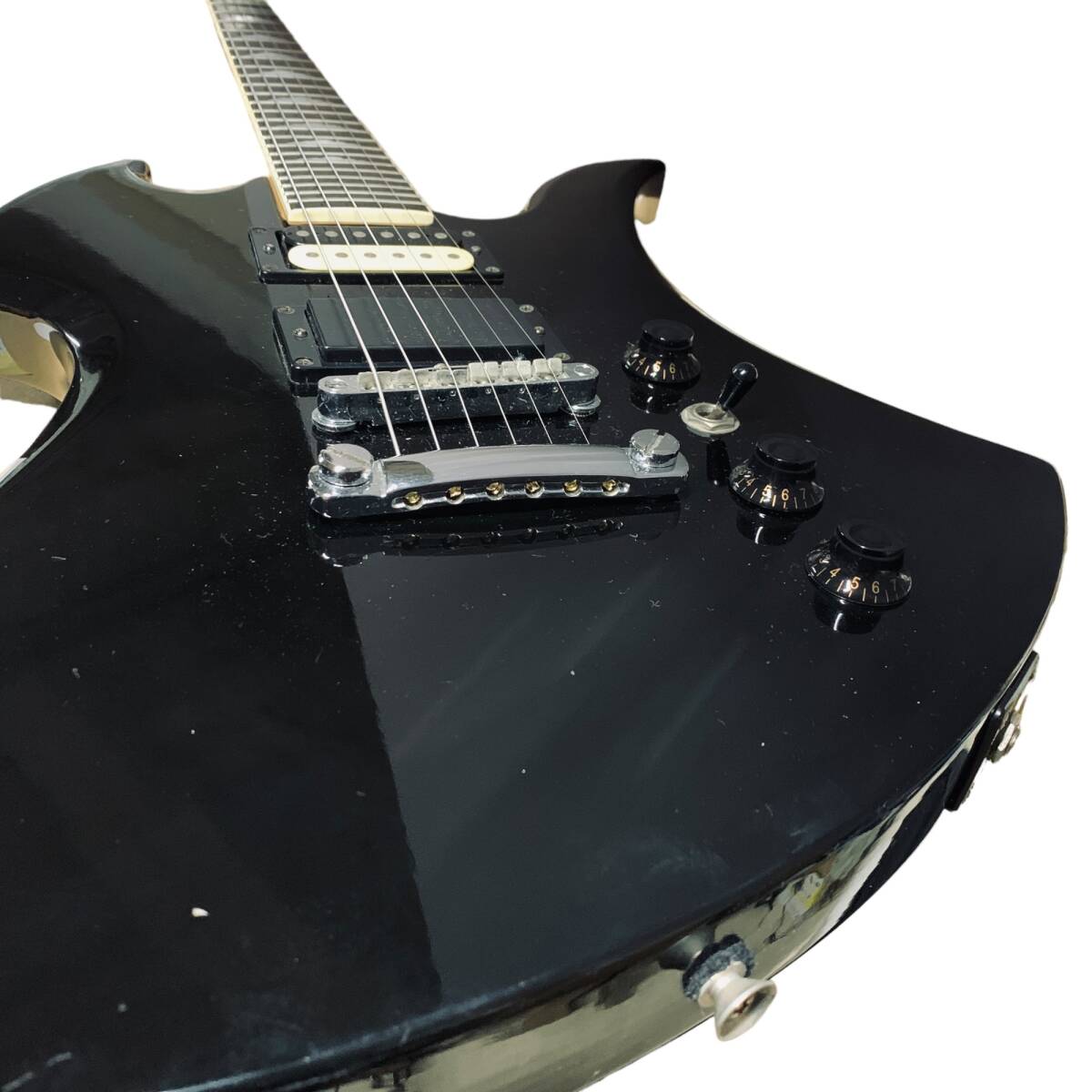 * secondhand goods / sound out verification settled / postage minute cash on delivery * Aria Pro two electric guitar mo gold bird type black soft case attaching X62070N