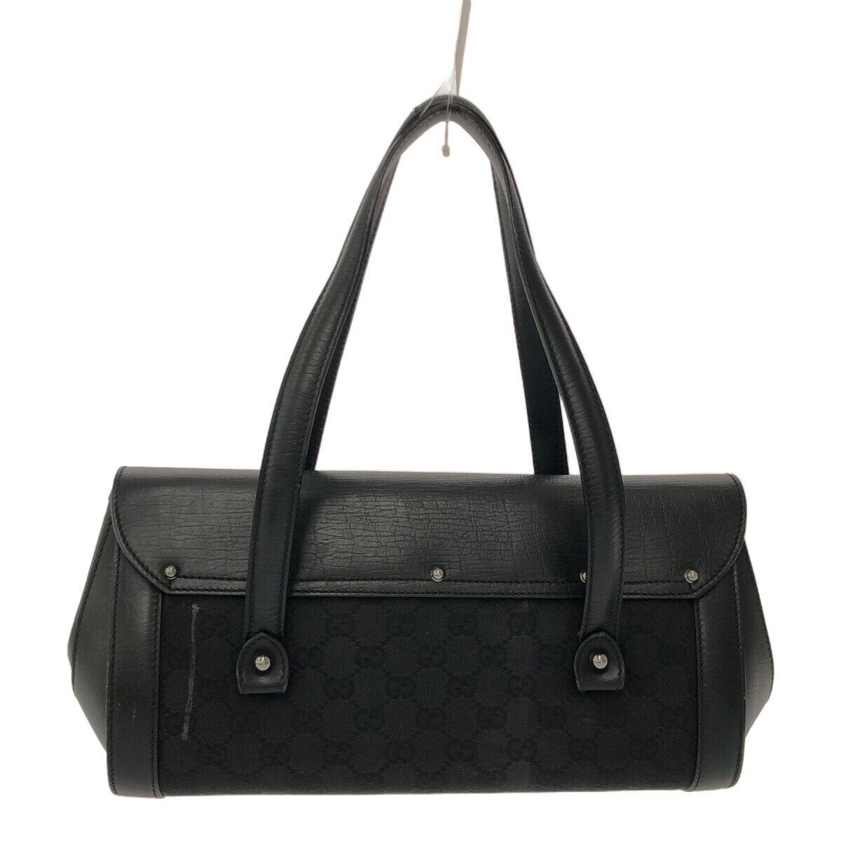 ◆中古品◆GUCCI グッチ バンブー ハンドバッグ 111713 レザー キャンバス ブラック レディース R58625NSS_画像3