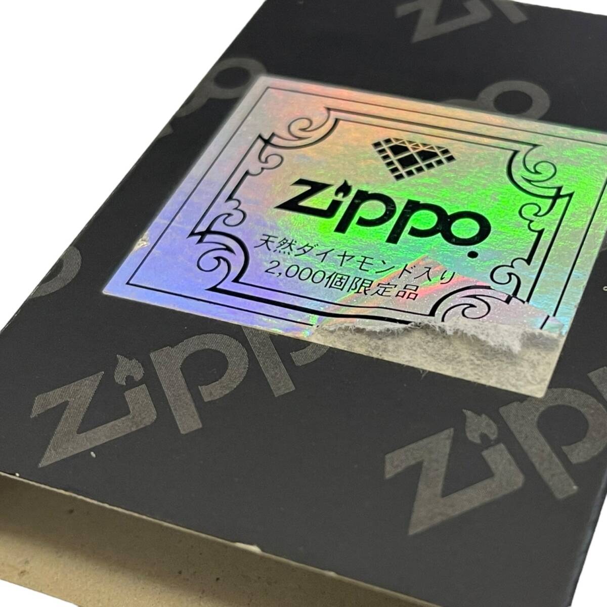 【未使用】ZIPPO ジッポー タイガー 彫刻 天然ダイヤモンド入り 2000個限定品 オイルライター 喫煙グッズ 箱あり L64950RL_画像4