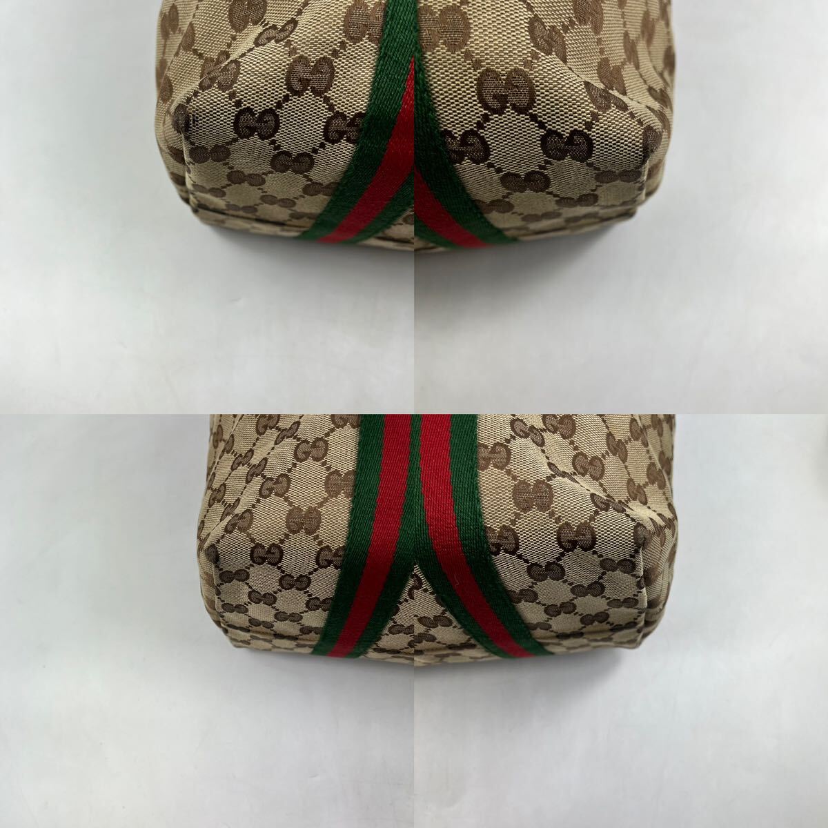 1円〜【美品】 GUCCI グッチ ハンドバッグ バケツ型 チャーム付 GG キャンバス シェリーライン ブラウン トートバッグ A4収納_画像7