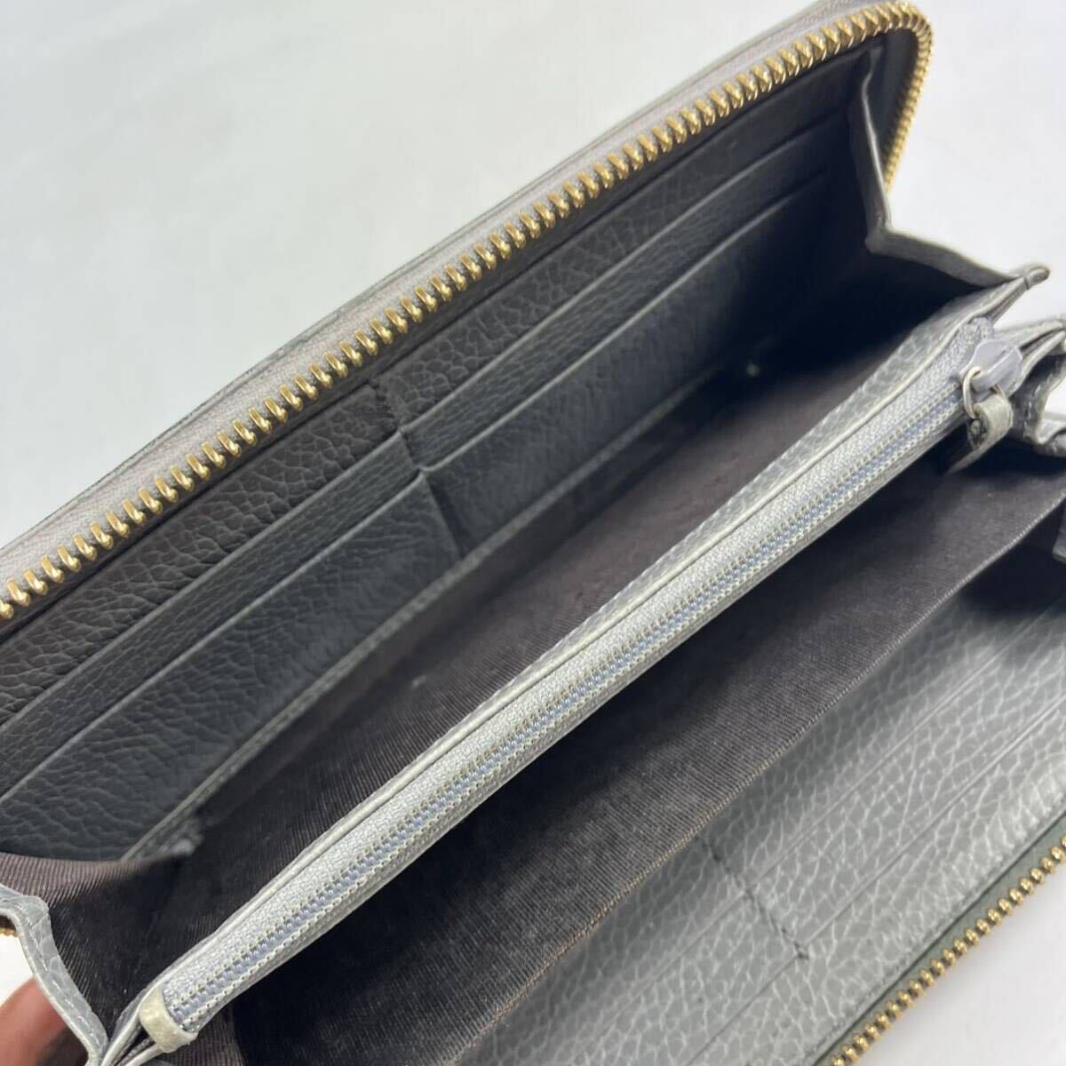 1 иен ~[ трудно найти товар ] GUCCI Gucci раунд застежка-молния длинный кошелек ma-montoGG металлические принадлежности Gold мужской женский бумажник 