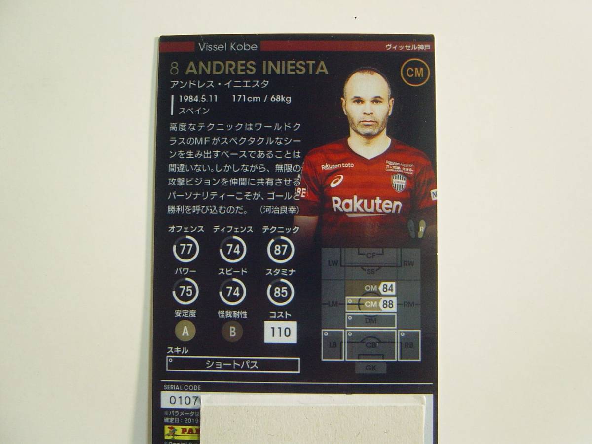 WCCF FOOTISTA 2019 アンドレス・イニエスタ　Andres Iniesta Lujan 1984 Spain ヴィッセル神戸 18-19 World Star　7-55R_画像2