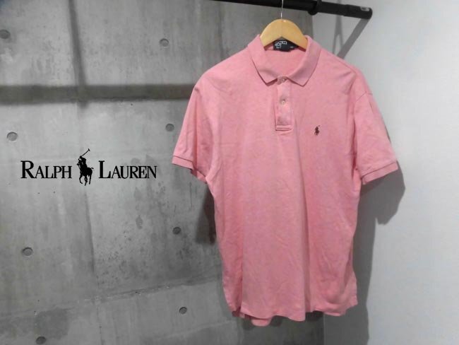 POLO RALPH LAUREN ポロ ラルフローレン/ポニー刺繍 ポロシャツ M/半袖シャツ/杢ピンク_画像1