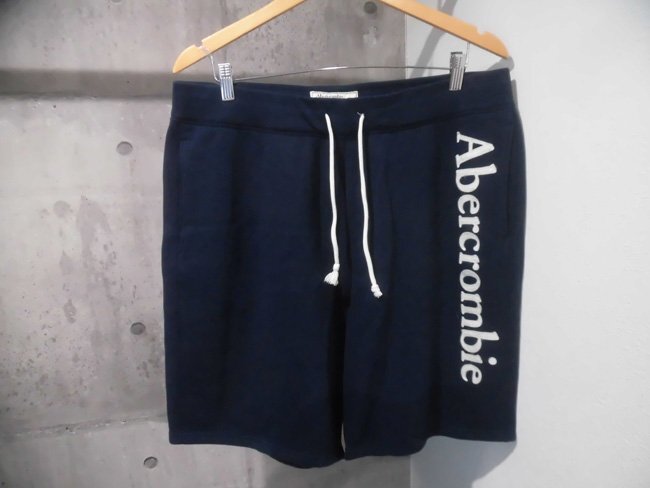 ABERCROMBIE&FITCHアバクロンビー＆フィッチA&Fアバクロ ロゴワッペン スウェット ショートパンツXLショーツ/ハーフパンツ/ネイビー/メンズ_画像2