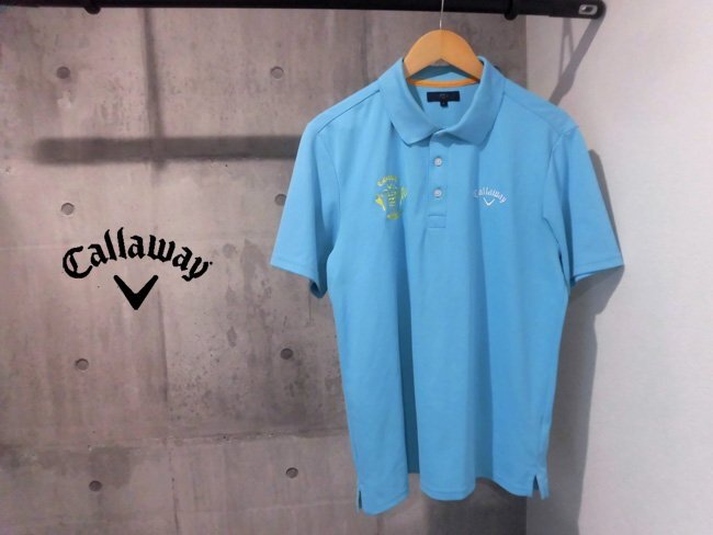 Callaway GOLF キャロウェイ ロゴ刺繍 半袖 ポロシャツ LL/吸水速乾 半袖シャツ XL/サックスブルー/メンズ/ゴルフ/241-7151601_画像1