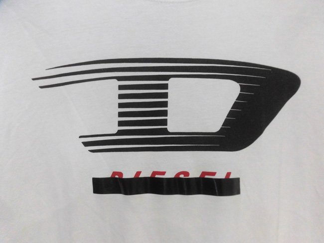 DIESEL ディーゼル ロゴプリント 半袖 Tシャツ L/白 ホワイト/メンズ_画像4