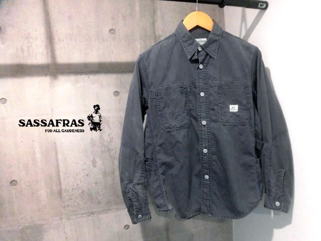 SASSAFRAS ササフラス GARDENER HALF ガーデナーハーフ ワークシャツ S/ガーデナーシャツ/長袖シャツ/メンズ/日本製_画像1