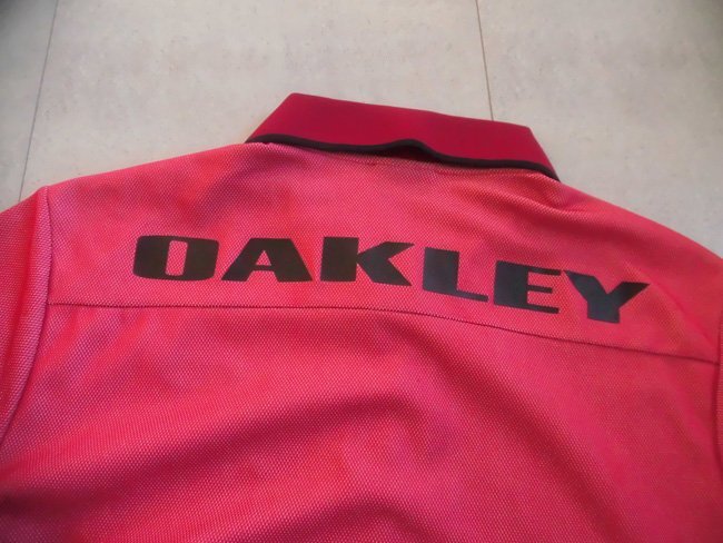 OAKLEY GOLF オークリー ゴルフ/ロゴプリント ドライ 半袖 ポロシャツ L/赤 レッド/ゴルフウエア/メンズ/434124JP_画像5
