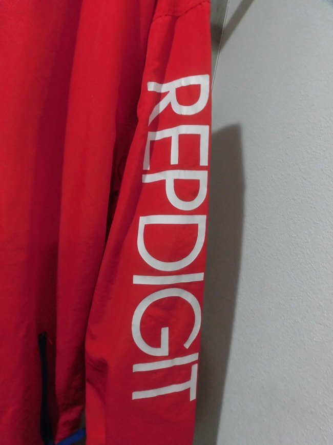 REP DIG ITreptigito рукав Logo принт большой размер нейлон жакет M/ большой Silhouette Wind жакет / красный / мужской 