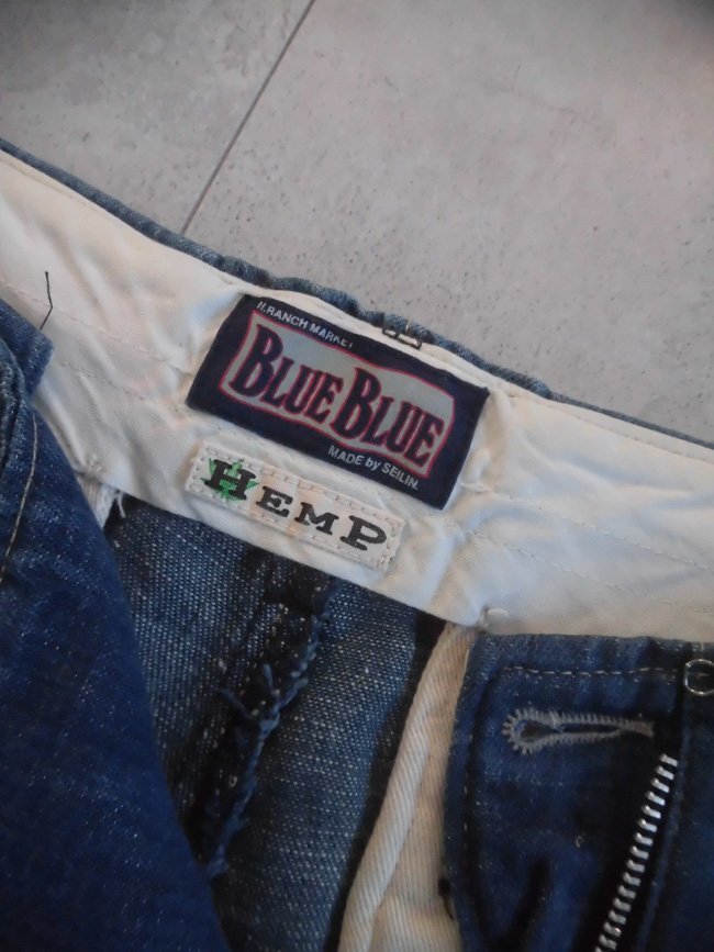 BLUE BLUEb lube Roo hemp ботинки cut морской брюки 2/M sailor linen Denim брюки / flair / мужской /HRM Hollywood Ranch Market 