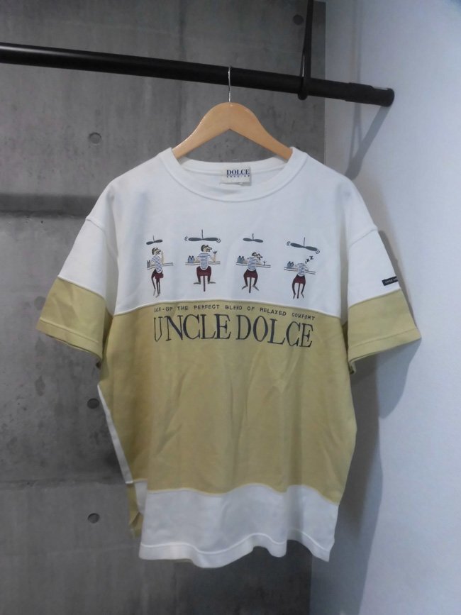 UNCLE DOLCE アンクル ドルチェ EASE-UP ロゴ x ドルチェおじさん刺繍 厚手 半袖Tシャツ 48/スウェットTee/メンズ/日本製の画像2