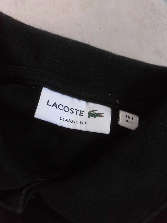 LACOSTE ラコステ CLASSIC FIT L.12.12 ポロシャツ FR 3 US S/半袖 鹿の子 ポロシャツ/半袖シャツ/黒 ブラック/メンズ/L1212A/日本製_画像6