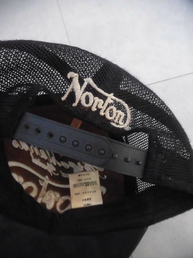 NORTON MOTORCYCLES Norton motorcycle 71N8701 Logo embroidery blur dyeing mesh cap / all embroidery hat / ash black / Biker bike riding 