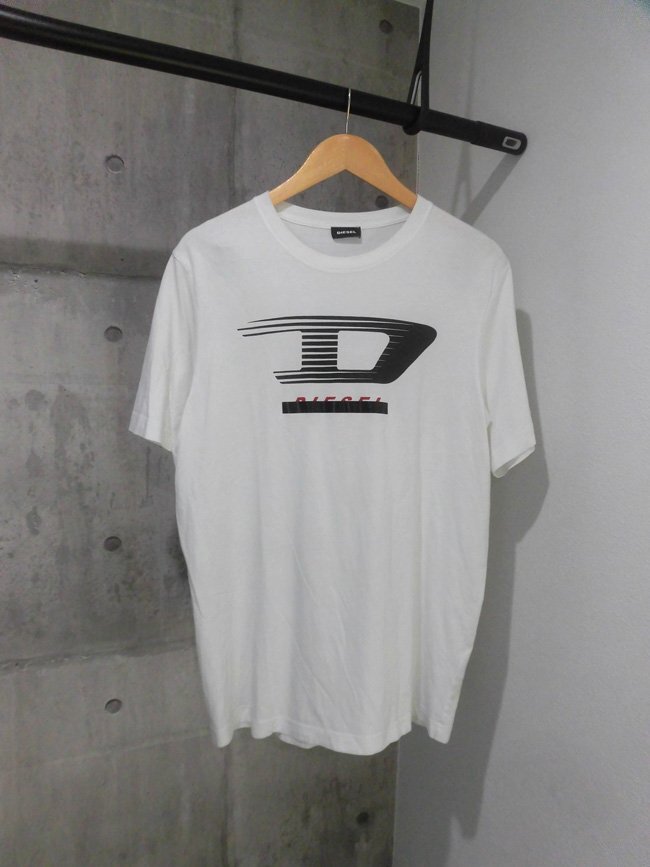 DIESEL ディーゼル ロゴプリント 半袖 Tシャツ L/白 ホワイト/メンズ_画像2
