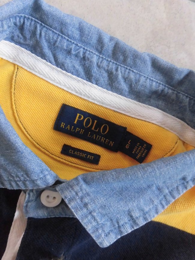 POLO RALPH LAUREN/ポロ ラルフローレン CLASSIC FIT RL-93 Polo Shirt 鹿の子 ボーダー ポロシャツL/半袖 ラガーシャツ/メンズ/程度良好_画像5