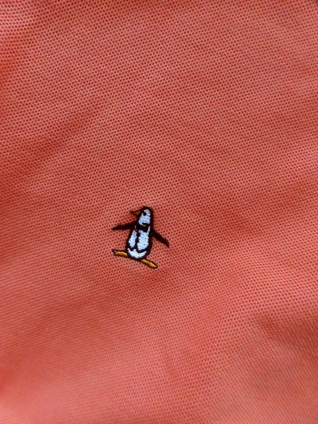 MUNSINGWEAR マンシングウェア GrandSlam ペンギンロゴ刺繍ワッペン ポロシャツ L/半袖シャツ/サーモンピンク/メンズ/GOLF ゴルフ_画像4
