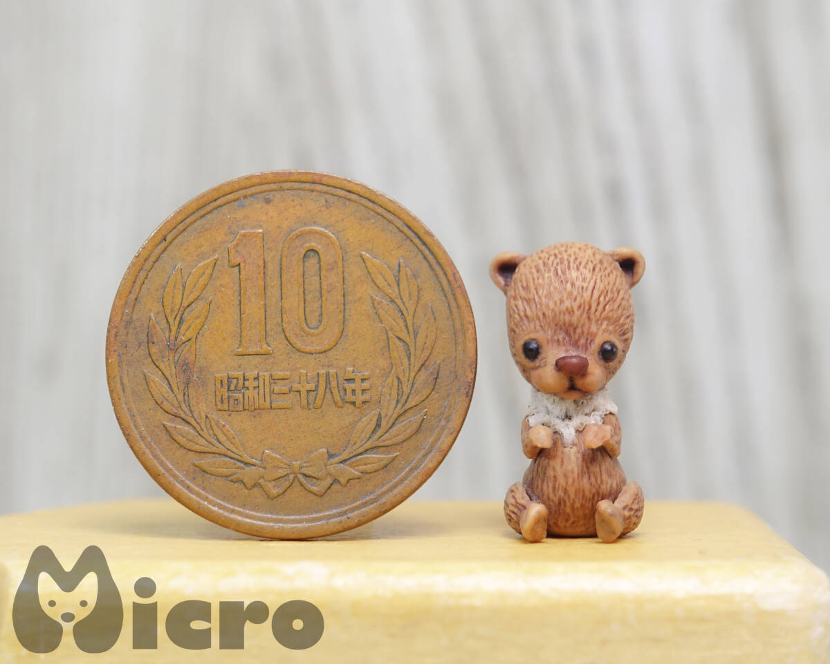 ★Micro★「Teddy Bear」高さ１.9ｃｍ・ハンドメイド・アンティーク風・テディベア・人形・ドールハウスなどに★_画像5