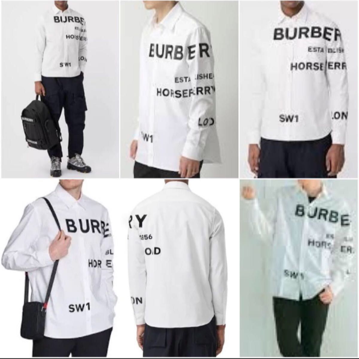 バーバリー Burberry ホースフェリー 白シャツ 国内正規品 白黒 バーバリー Burberry ホースフェリー 白シャツ 国内正規品 白黒