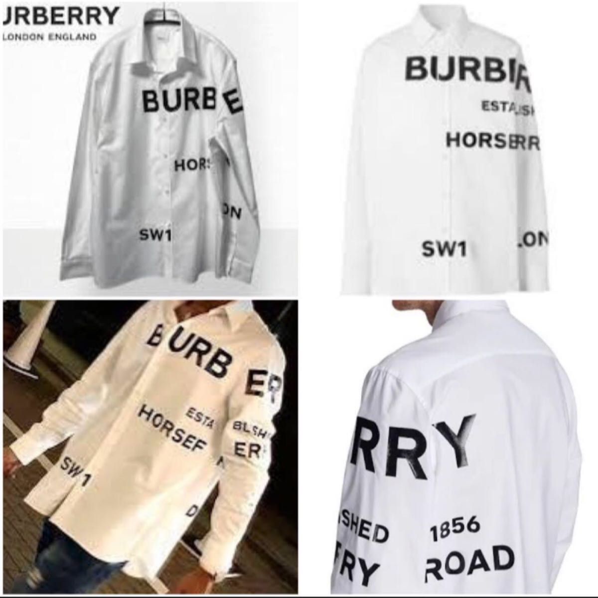 バーバリー Burberry ホースフェリー 白シャツ 国内正規品 白黒 バーバリー Burberry ホースフェリー 白シャツ 国内正規品 白黒