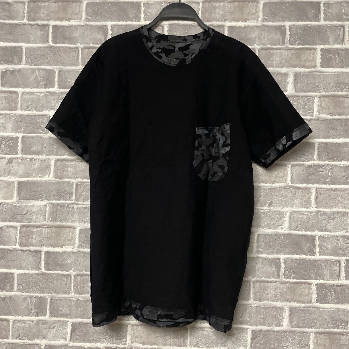 COMME des GARCONS HOMME PLUS コムデギャルソン オム プリュス カモフラ 迷彩Tシャツ L 総柄プリントリバーシブルの画像7