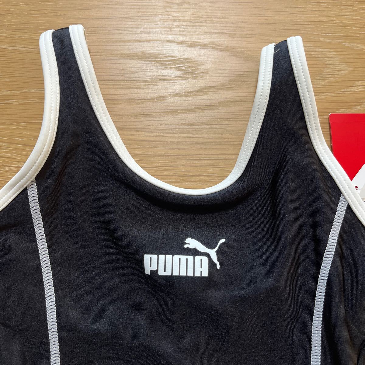 ◆新品！タグ付き！PUMA プーマ　スイムウェア　スクール水着　黒白　120 ◆_画像2