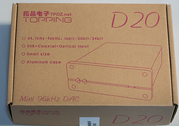 TOPPING D20 USB-DAC origin box attaching 